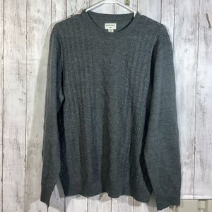 Dockers ~ Men's  Braided Cable Knit Sweater ~ M preppy minimalist ~ Gray